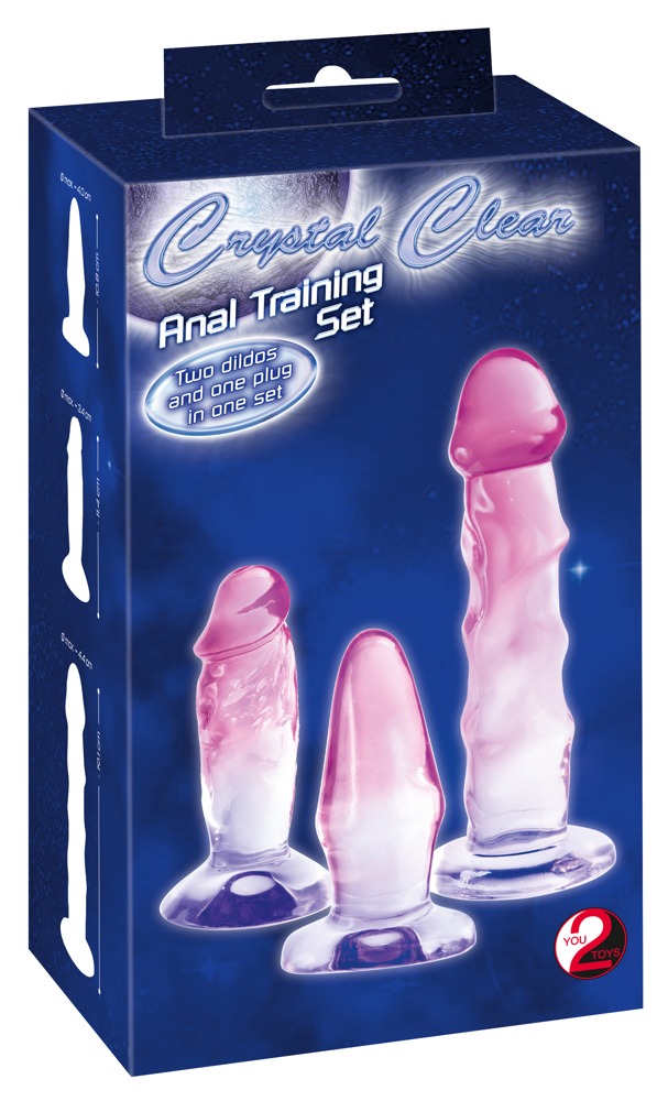 Crystal Clear Set 3 Dildo și Dop Anal cu Ventuză