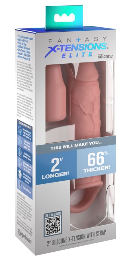 Fantasy X-Tensions Elite FXTE 2 Extensie Penis din Silicon cu Curea, 20,3 cm