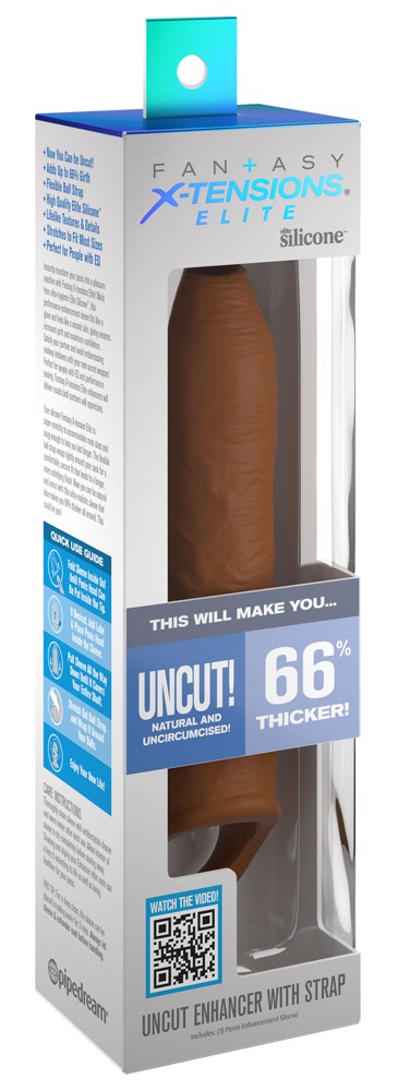 Fantasy X-Tensions Elite FXTE Uncut Enhancer Manșon pentru Penis cu Inel, Silicon