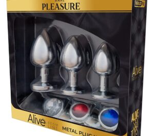 Alive Metal Plug Kit Set 3 Dopuri Anale Metalice cu Cristale