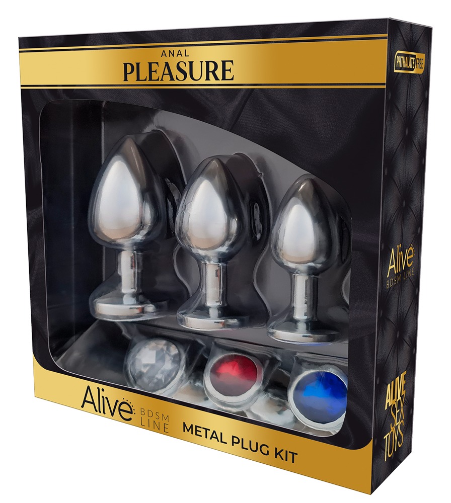 Alive Metal Plug Kit Set 3 Dopuri Anale Metalice cu Cristale