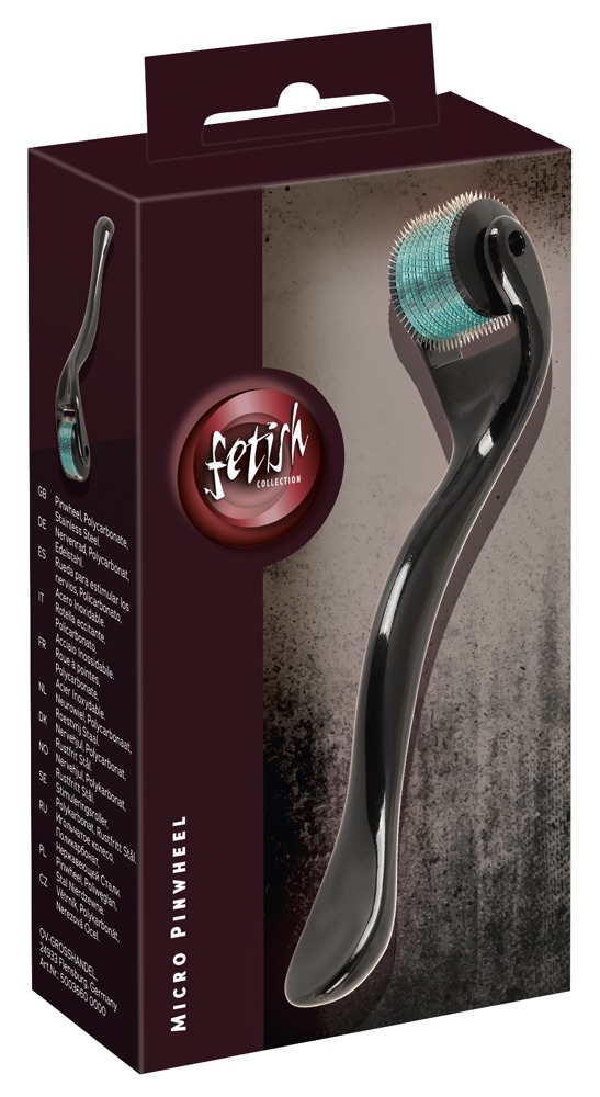 Fetish Collection Micro Pinwheel Negru cu 9 Roți și 250 Țepi