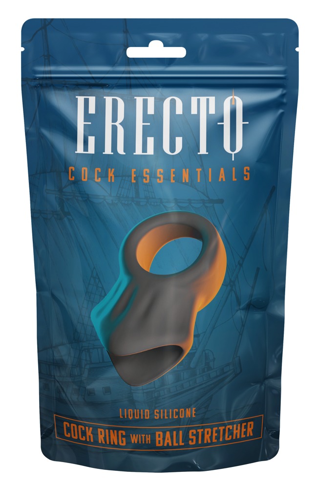 Erecto Inel pentru Penis cu Ball Stretcher din Silicon Flexibil