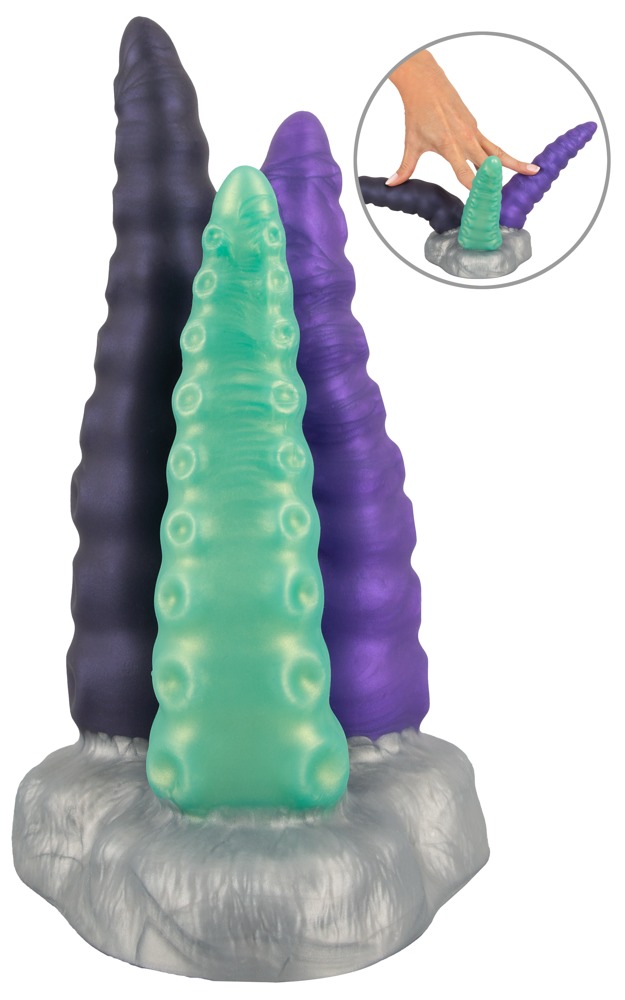 Beasty Cocks Triple Tentacle – Dildo Triplu din Liquid Silicone, Flexibil și Texturat - imagine 2