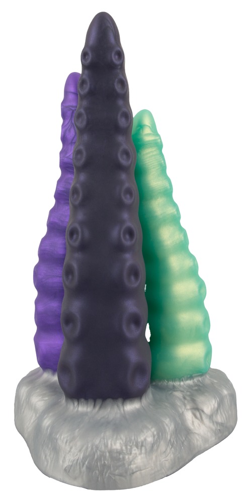 Beasty Cocks Triple Tentacle – Dildo Triplu din Liquid Silicone, Flexibil și Texturat - imagine 3