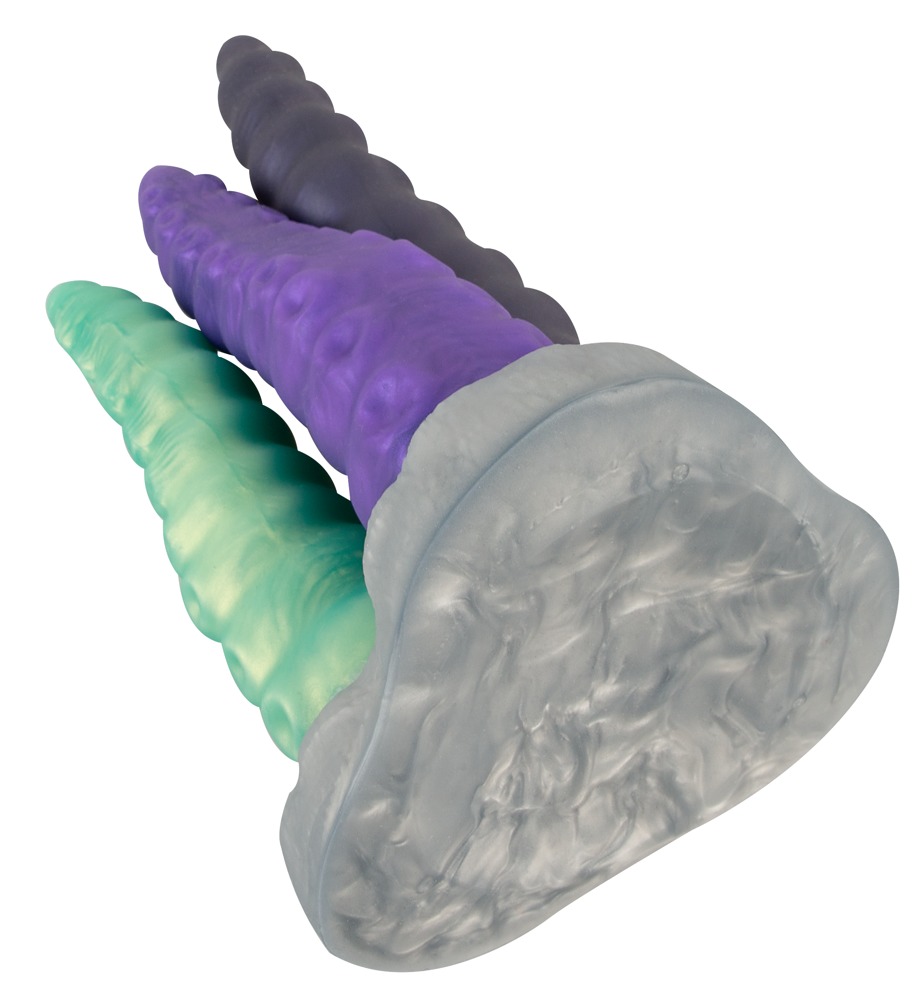 Beasty Cocks Triple Tentacle – Dildo Triplu din Liquid Silicone, Flexibil și Texturat - imagine 6
