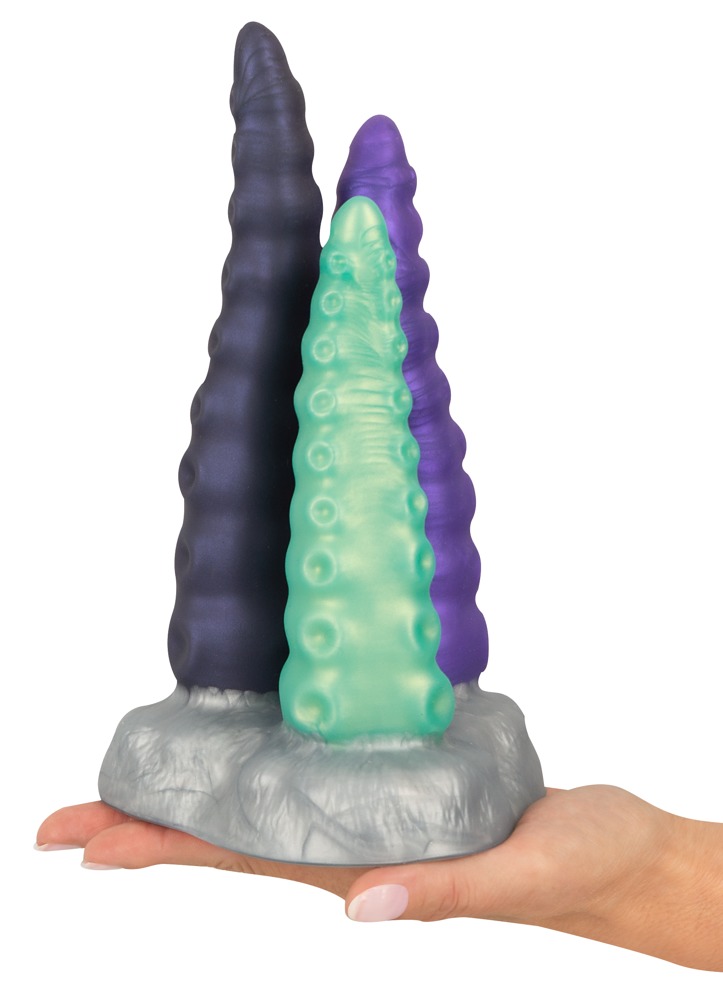 Beasty Cocks Triple Tentacle – Dildo Triplu din Liquid Silicone, Flexibil și Texturat - imagine 7