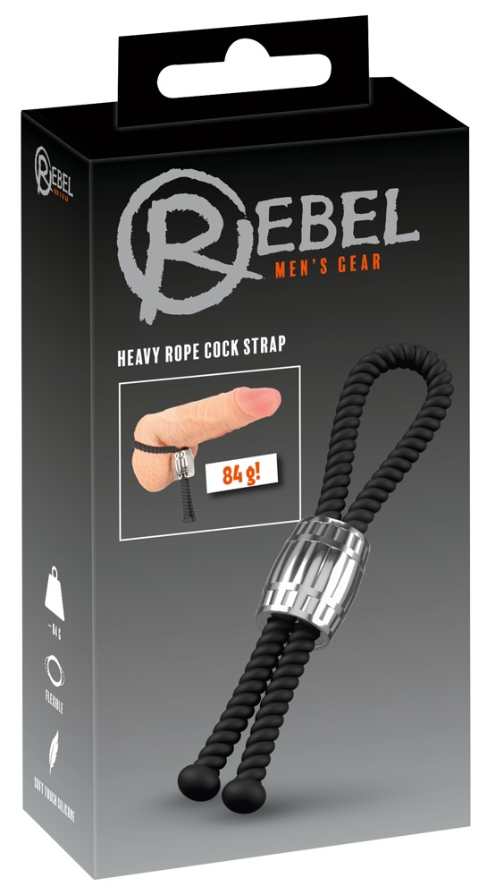 Rebel Heavy Rope Cock Strap Curea Reglabilă din Silicon cu Greutate