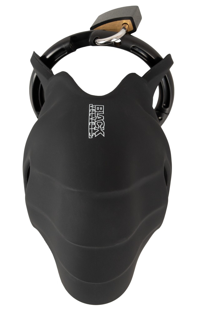 Negru Velvets Cock & Ball Cage Centură de Castitate din Silicon cu Lacăt - imagine 8