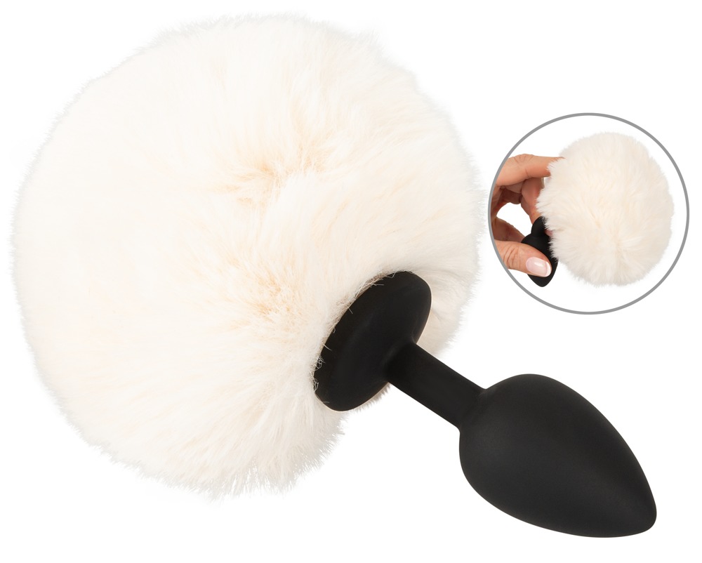 Fluffy Tail Alb S You2Toys Dop Anal din Silicon cu Coadă Pufoasă - imagine 2