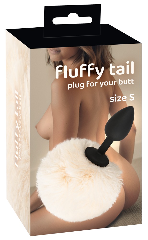 Fluffy Tail Alb S You2Toys Dop Anal din Silicon cu Coadă Pufoasă