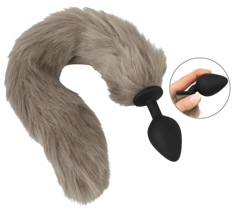 Fluffy Tail Gri You2Toys Dop Anal din Silicon cu Coadă Pufoasă - imagine 2