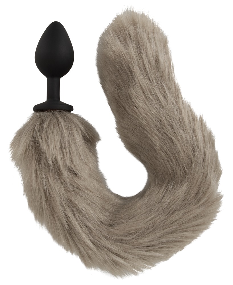 Fluffy Tail Gri You2Toys Dop Anal din Silicon cu Coadă Pufoasă - imagine 3