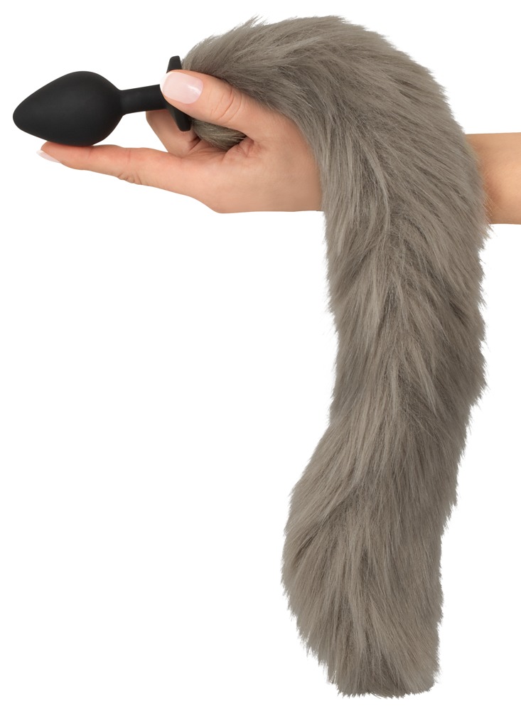 Fluffy Tail Gri You2Toys Dop Anal din Silicon cu Coadă Pufoasă - imagine 6
