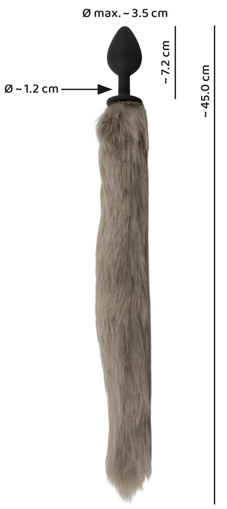 Fluffy Tail Gri You2Toys Dop Anal din Silicon cu Coadă Pufoasă - imagine 8
