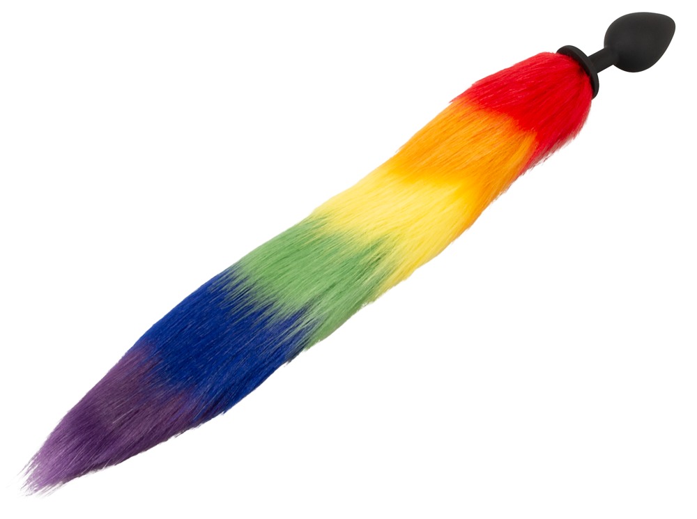 Fluffy Tail Rainbow You2Toys Dop Anal din Silicon cu Coadă Curcubeu - imagine 4