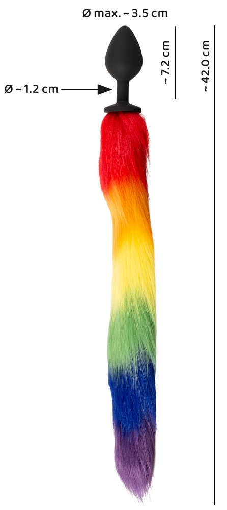 Fluffy Tail Rainbow You2Toys Dop Anal din Silicon cu Coadă Curcubeu - imagine 7