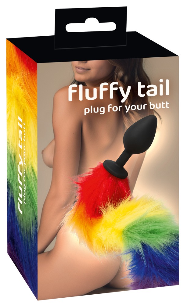 Fluffy Tail Rainbow You2Toys Dop Anal din Silicon cu Coadă Curcubeu