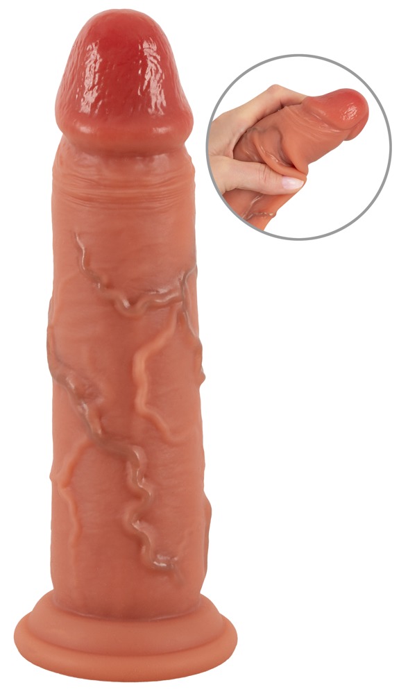 Realistixxx Moveable Skin Dildo Realist din Silicon Dual Density cu Ventuză - imagine 2