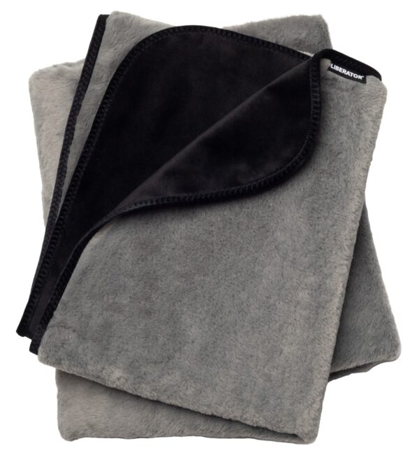 Liberator Faux Fur Fascinator Pătură Protectoare Impermeabilă Gri/Negru, 183 x 137 cm - imagine 2