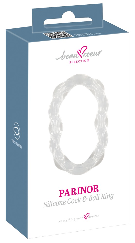 Beau Coeur Parinor Silicon Inel pentru Penis și Testicule Transparent