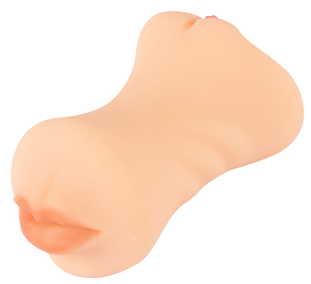 Nature Mouth Vagina Ass Masturbator 3 în 1 Nuanța Pielii cu 3 Canale - imagine 5