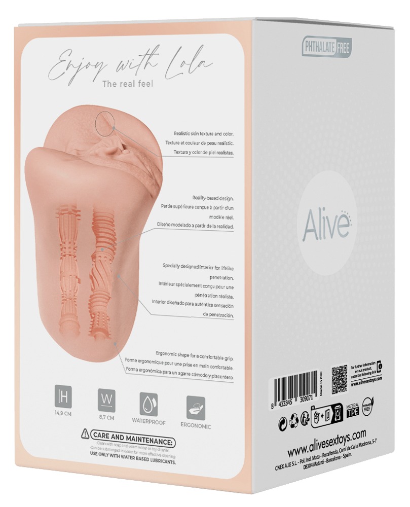 Alive Lola Super Masturbator 2 în 1 cu Texturi Interioare Realiste - imagine 7