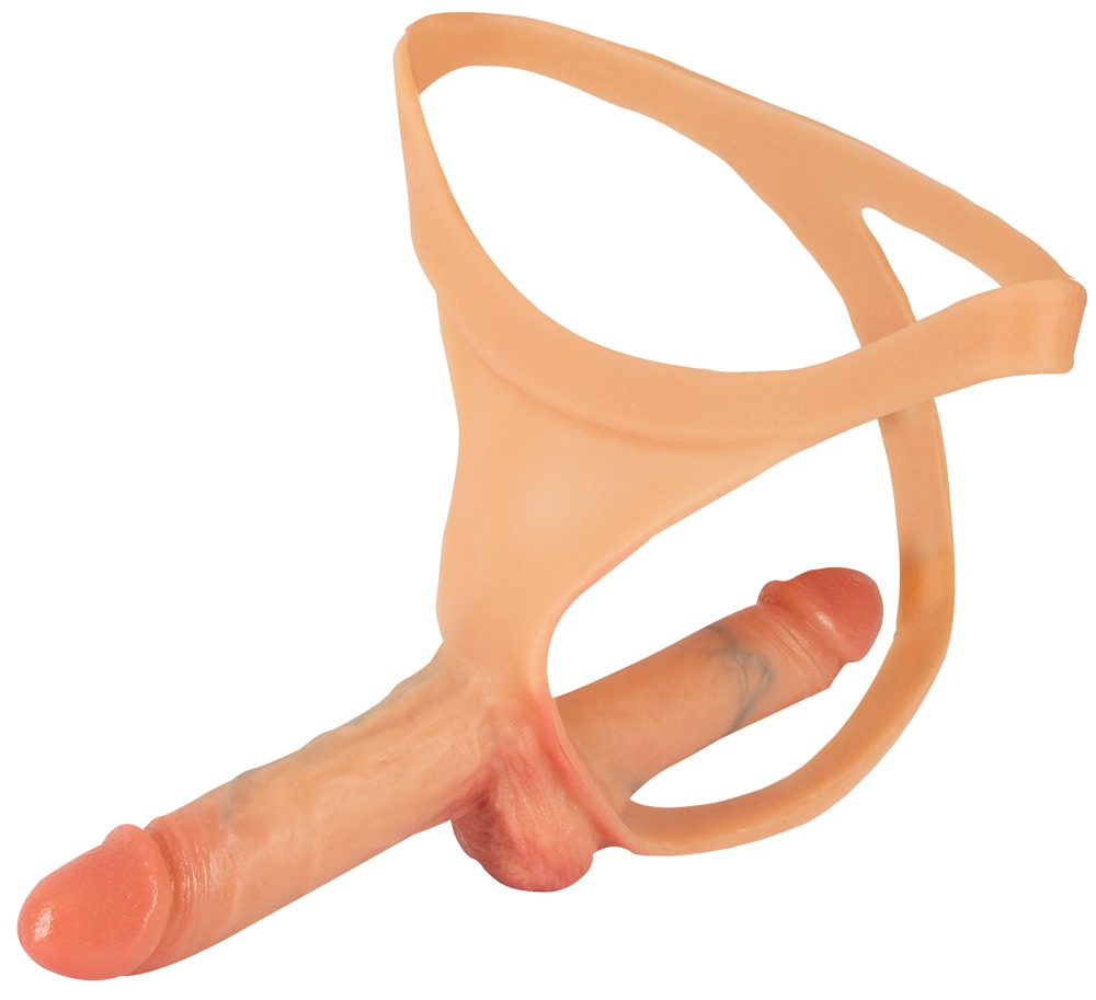 You2Toys Double Penis Tanga cu Dildo Intern și Extern din Silicon - imagine 2