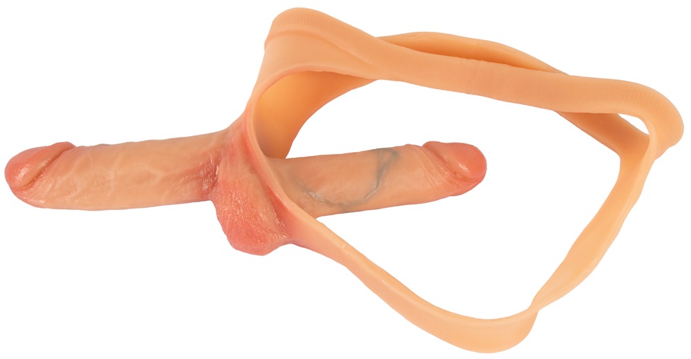 You2Toys Double Penis Tanga cu Dildo Intern și Extern din Silicon - imagine 3