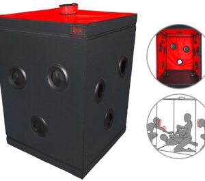 Secret Dome Scandale Cutie BDSM cu accesorii ventilație și iluminare LED Negru Roșu
