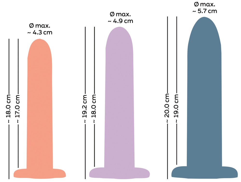 Three In A Row Training Set Set 3 Dildo-uri din Silicon cu Ventuză - imagine 6