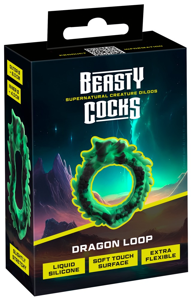 Beasty Cocks Dragon Loop Inel pentru Penis din Silicon cu Solzi de Dragon