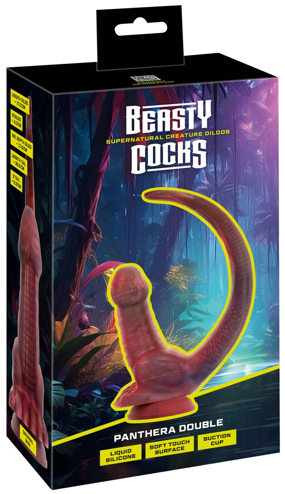 Beasty Cocks Panthera Double Dildo Dublu cu Ventuză și Vibrații