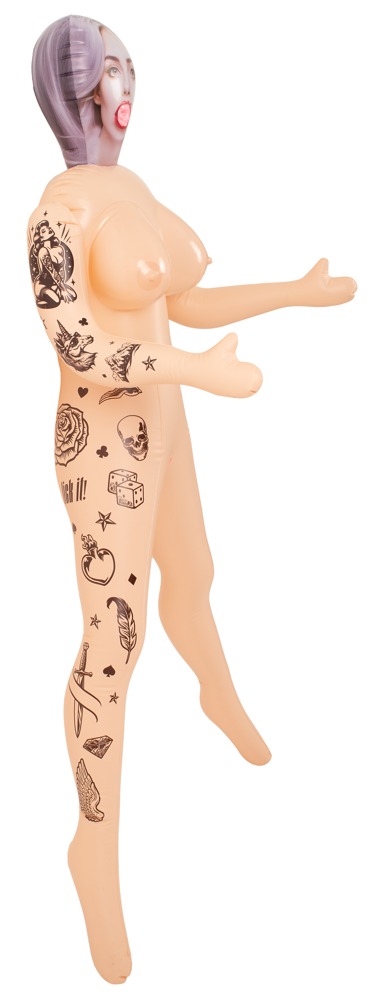 NaughtyDollz Tattooed Sex Doll Păpușă Gonflabilă 152 cm cu 3 Orificii - imagine 3