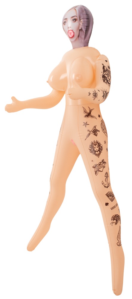 NaughtyDollz Tattooed Sex Doll Păpușă Gonflabilă 152 cm cu 3 Orificii - imagine 7