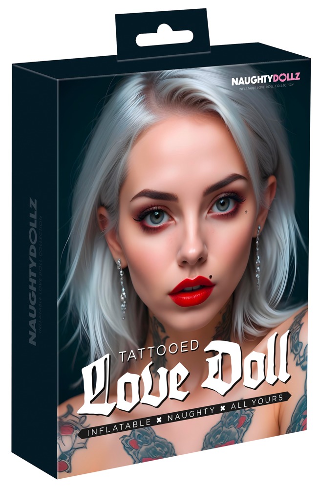 NaughtyDollz Tattooed Sex Doll Păpușă Gonflabilă 152 cm cu 3 Orificii