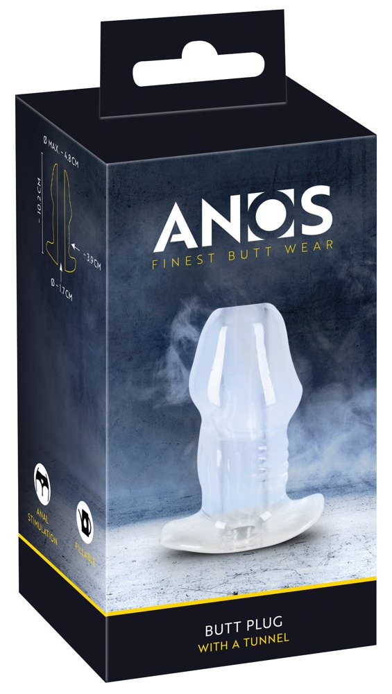 ANOS Dop Anal cu Tunel Transparent 10,2 cm pentru Dilatare și Clismă