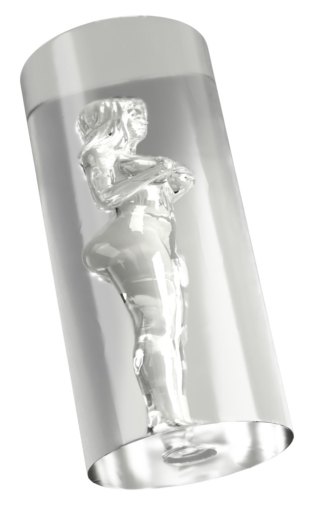 Female Shaped Tunnel STROKER Masturbator Transparent din TPE 14.2 cm - imagine 2