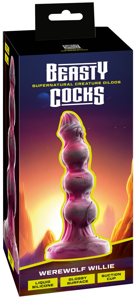 Beasty Cocks Werewolf Willie Dildo cu Ventuză, Textură și Design Metallic, 21,3 cm