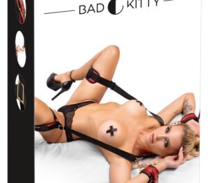 Set de Fixare pentru Gât și Coapse Bad Kitty Negru-Roșu