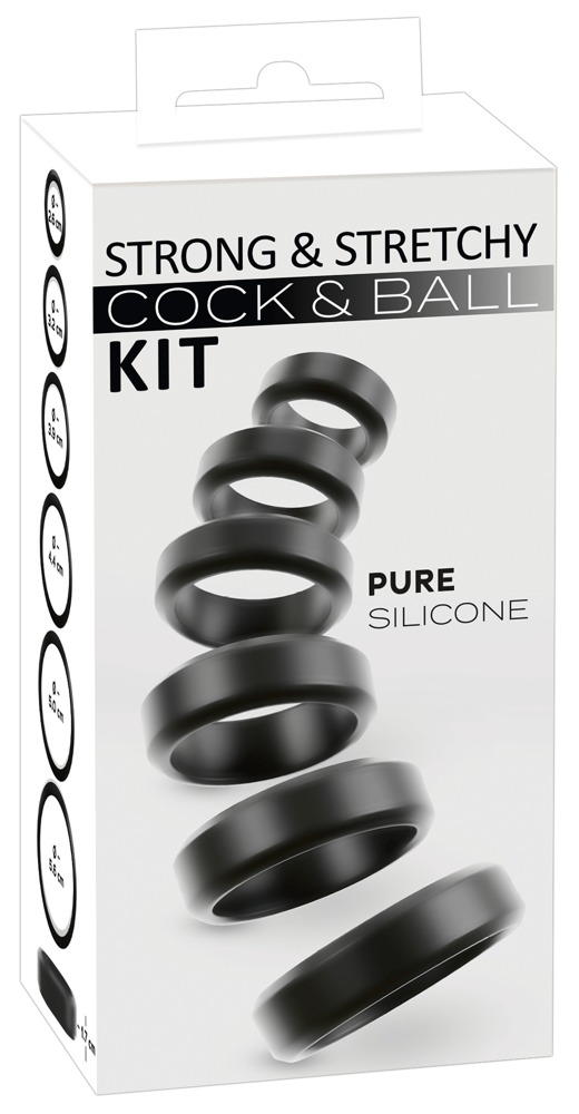 Cock & Ball Stretching Kit You2Toys Set 6 Inele din Silicon