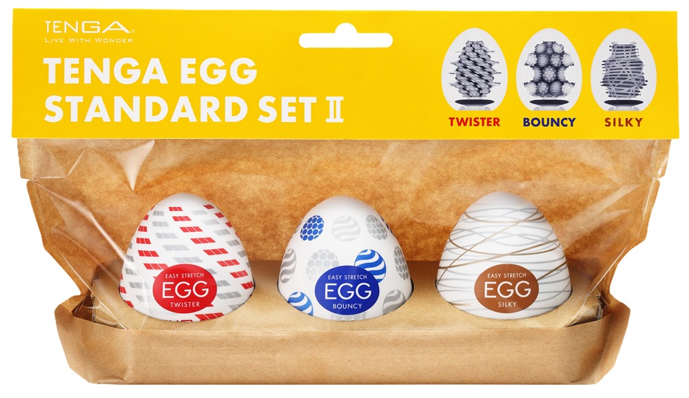 Tenga Egg Standard x3 Set 2 Masturbatoare de Unică Folosință cu 3 Texturi