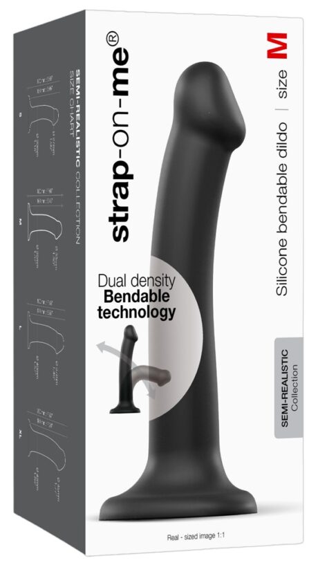 Dildo Semi-Realist Flexibil cu Ventuză Negru 18 cm