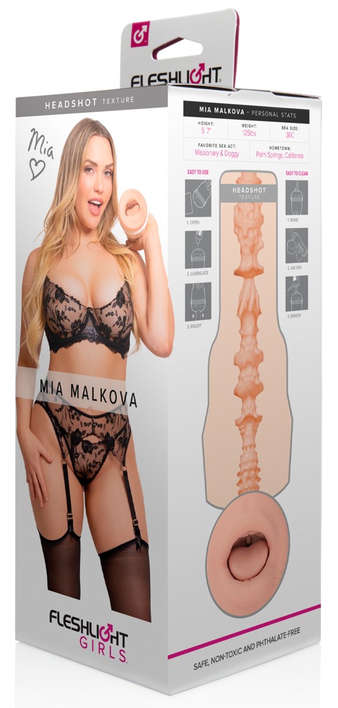 Mia Malkova Headshot Masturbator cu Replică Realistă și Textură Stimulatoare