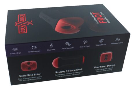 CockBlock FROT Massager Masturbator Dublu pentru Cupluri, Negru/Roșu