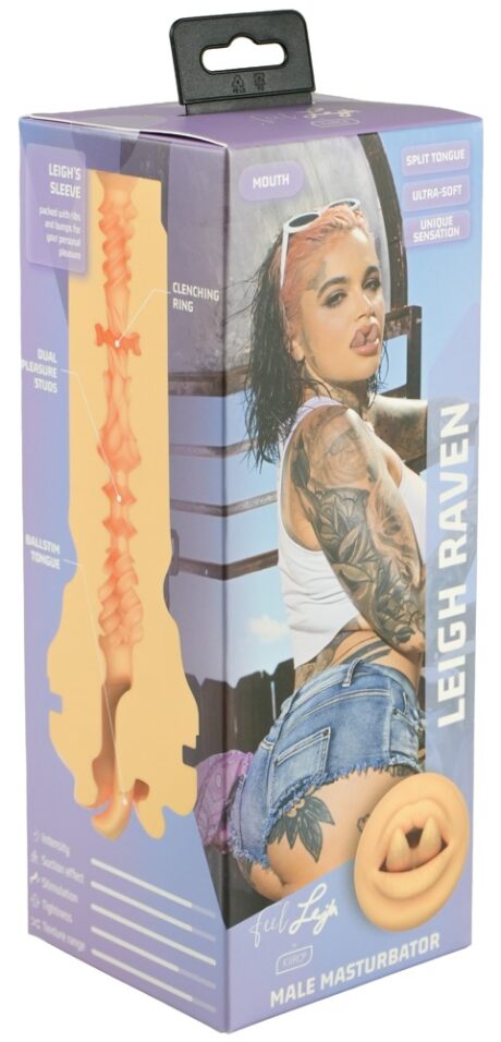 Kiiroo Feel Leigh Raven Mouth Masturbator Realist pentru Bărbați, 22 cm
