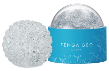 TENGA GEO CORAL Masturbator Transparent Reutilizabil cu Textură Coral și Lubrifiant Inclus