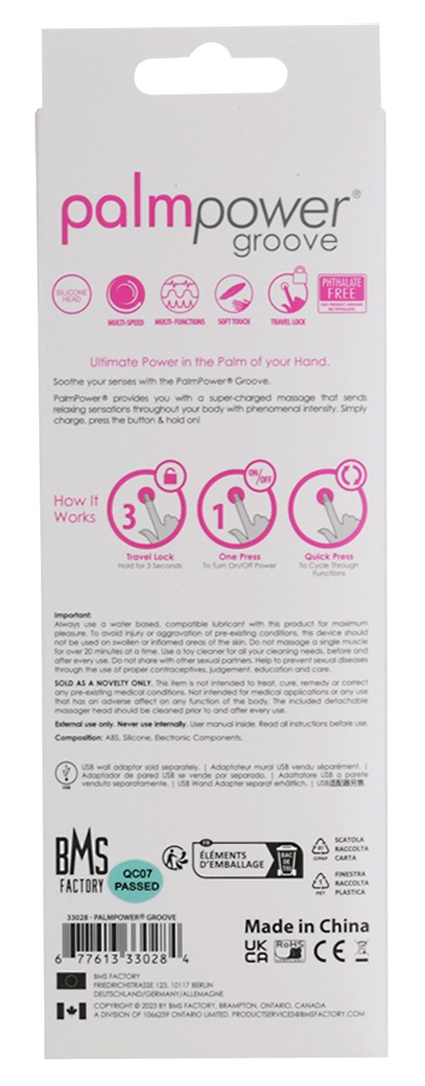 PalmPower Groove Mini Wand Fuc Masaj cu 4 Viteze și 3 Moduri - imagine 7