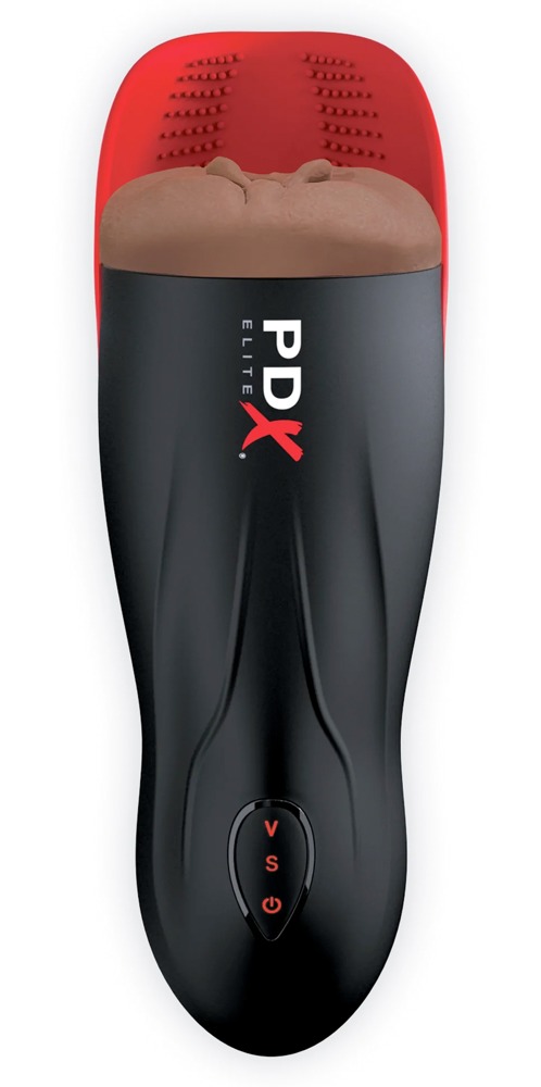 PDX Elite Fuck-O-Matic 2 Masturbator cu Aspirație Vibrații și Stimulator Testicular - imagine 3