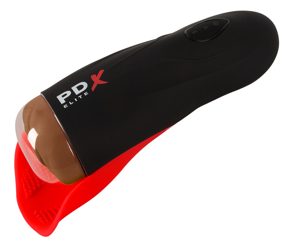 PDX Elite Fuck-O-Matic 2 Masturbator cu Aspirație Vibrații și Stimulator Testicular - imagine 4